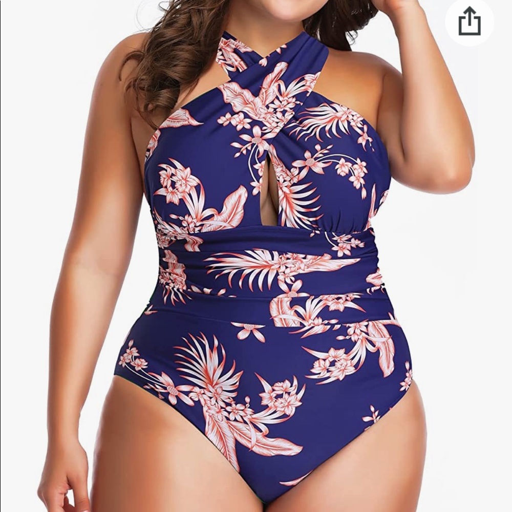 You dian Tummy Control Ruched  Front Cross Backless one piece swimwear